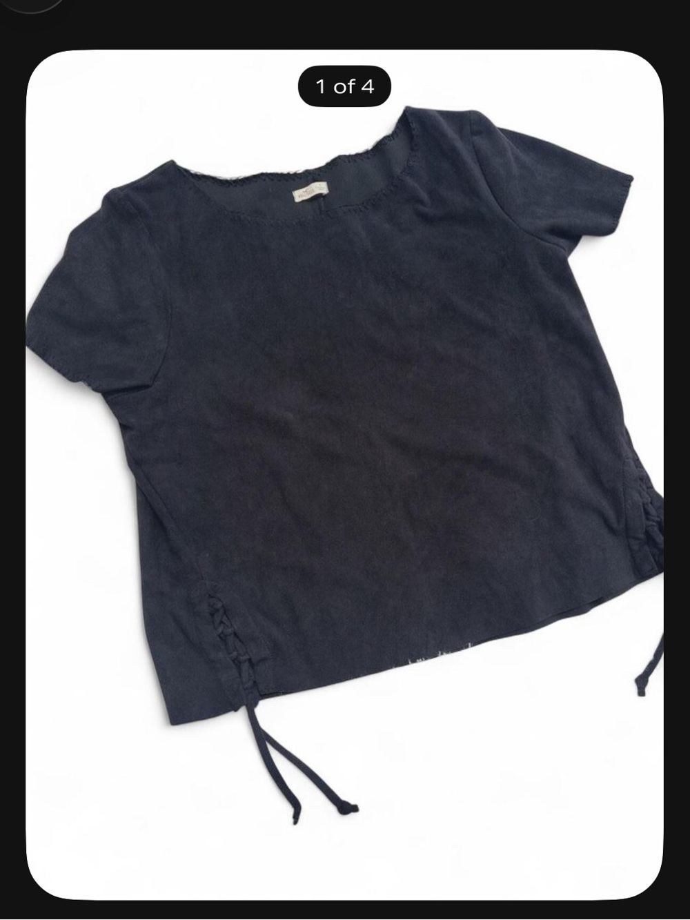 Hollister suede blouse with tie knots size large